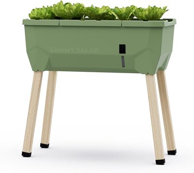 GUSTA GARDEN Sammy Salad Hochbeet Dunkelgrün - Hochbeet Balkon & Garten - für Salat Anbau - mit Bewässerungssystem - 15L Wassertank & 40L Erdvolumen