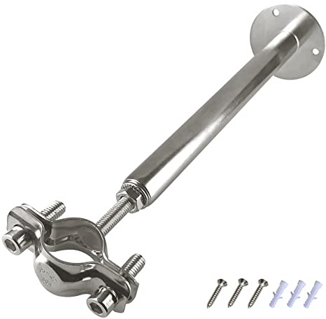 1 Satz verlängern 304 Edelstahl Wandhalterung Deckenhalterung Rohrhalterungen, verstellbare Rohrhalterung Rohrschellen für Außendurchmesser 19–22 mm Rohr, Halterung höhenverstellbar 110–200 mm