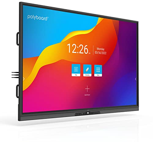polyboard - Interaktives Whiteboard 86 Zoll (3840x2160 UHD) 2.4G WiFi - Digitales Smart-Board für Klassenzimmer, Präsentation, Büro, Office & Meeting - All-in-One Flipchart Monitor mit Touch-Screen