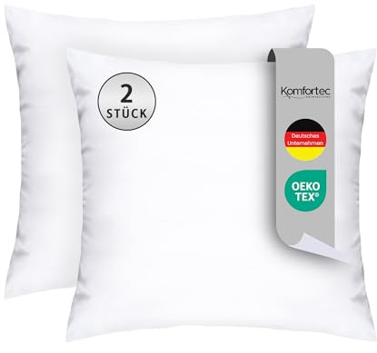 Komfortec Kopfkissen 60x70 cm 2er Set, Oeko-TEX Zertifiziert Kissen mit 800g Kissenfüllung, Allergiker geeignet, Waschbar