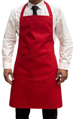 Italbangla Textile Grembiule da Cuoco, Unisex, Resistente, Comodo con Tasca Frontale, Lavabile per Cucinare, Cucina, Bar, Ristorante, Macelleria e Catering