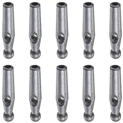 sourcing map 10Stk Regenschirm Ende Kopf Perlen 2mm Loch Durchm 21mm Länge Gummi Regenschirm Komponenten für Klappbar Regenschirm Cover Teile Silber Grau