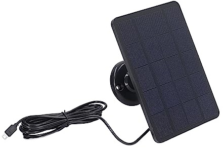 Tyenaza Panel Solar, Cargador De Batería De 4W, Cámara Micro USB, Panel Solar De Carga para Electrodomésticos(Negro)