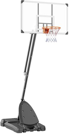 VEVOR Basketball Hoop, 54 inch Basketball Hoops Goal, 7.6-10 ft Adjustable Height Portable Backboard Hoop Court, Mobile Stand with Wheels Weighted Base, Youth&Adults, Basketball Hoop Outdoor/Indoor
