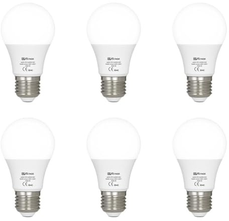 DC VOLTAGE 6 Pack, Bayonet Light Bulb, 60W Equivalent, Cool White 6400K, 9W 806lm B22 LED Bulb, BC A60 GLS Energy Saving Light Bulbs for Home Lighting Non-dimmable, [Energy Class A]