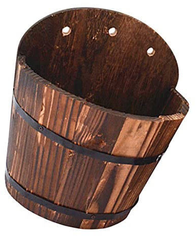 PRETYZOOM Fioriera in Legno per Piante Secchio Decorativo per Barile Vintage da Contenitore per Piante Balcone Cortile Ufficio