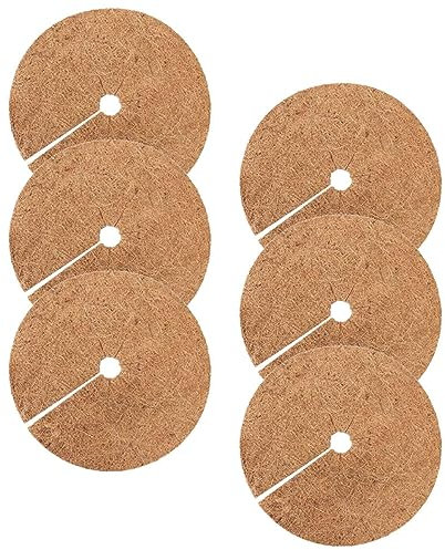 Milisten 6stücke Kokosfasermatte Rund Mit Mittigem Pflanzenschutzmatte Frostsicher Atmungsaktiv Und Wasserabweisend Pflanzring Mulchpad Für Blumen Und Topfpflanzen Außenbereich