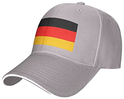 OPSREY Baseballkappe mit Deutschland-Flagge, bedruckt, verstellbar, Netzstoff, neutrale Sportmütze, grau, 5-7