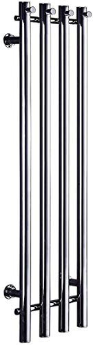 Scaldasalviette elettrico scaldasalviette, montaggio a parete in acciaio inox 304 4 barre Scaldasalviette riscaldato verticale Porta accappatoio Accessori da bagno 90 W (37,4 x 10,1 x 4,2 pollici),