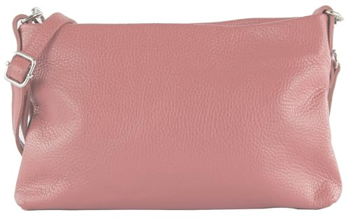 modamoda de T258 Damen Leder Umhängetasche Clutch 25x16x3 cm, handmade in Italy