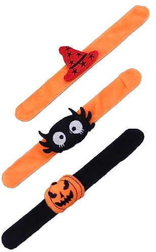 Abaodam 3St Halloween-Ring Kürbis-Slap-Armbänder Schnapparmband für Kinder Klappring halloween gastgeschenke kinder Halloween children's kinder armbänder Kinderklatschring Seidentuch