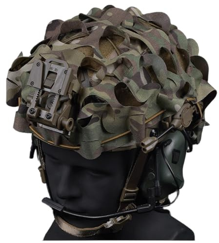 Fotrsta Couverture Filet Casque Tactique, Couverture du Casque Couvre D'entraînement De De Chasse Léger Couper Couverture De Casque Bionique pour Paintball équipement Militaire