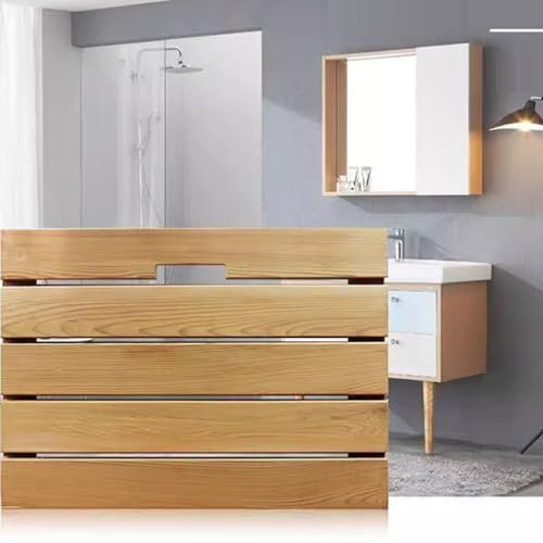 Holz-Badematte für Badezimmer, Spa, Dusche, Sauna, robuste Bambusmatte für Badewanne, schnell trocknend, Duschmatte, Boden- und Fußmatte, rechteckige Küchenmatte (70 x 65 cm)