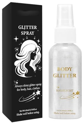 Xvilmaun Laque à paillettes,Spray à paillettes pour cheveux,Spray chatoyant - Spray pailleté pour cheveux, 80ML, longue durée, scintillant, lavable, séchage rapide, pour un Look de fête