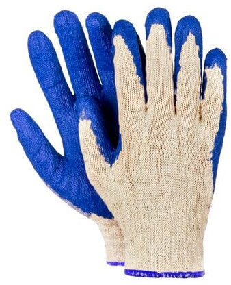 VEPATIM 50 Paar Arbeitshandschuhe Montagehandschuhe Baumwolle Latex Größe L-9 blau