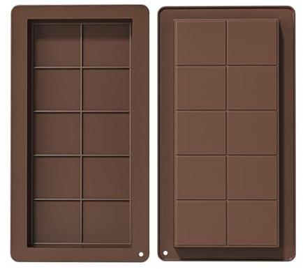 Chocolate Moulds,2 PCS Silicone Chocolate Mould Deep Chocolatemoulds Big Chocolate Bar Moulds Candymould Reusable Silicone Chocolates Bar Stuffed Mould for Chocolates Pralines Sweets