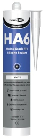 Bond It HA6 High Modulus Marine Silicone Sealant – White, 310ml | Aquarium-Safe – UV & Saltwater Resistant – Waterproof – Flexible | Ideal Sealant for Glass – Gaskets – & High Movement Joints