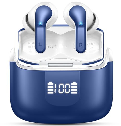 Ordtop Bluetooth Kopfhörer, 2026 Stereo-Bass 3.0 Kopfhörer Kabellos Bluetooth 5.4, 50Std ENC Noise Cancelling Wireless Earbuds, USB-C in Ear Ohrhörer, IP-X7 Wasserdicht Headphones Sport Gym Running