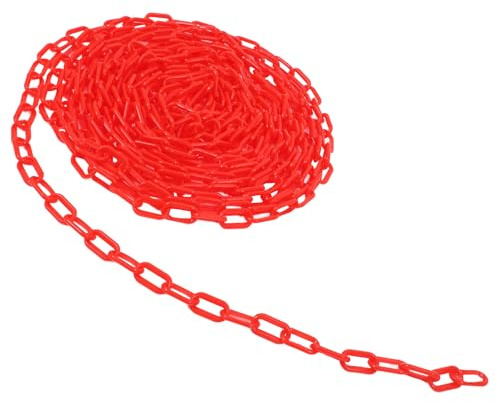 MAGICLULU Rote Kunststoff Absperrkette aus Kunststoff mit Verstellbarer Länge für Verkehrsmanagement und Gartendekoration als Vielseitige Sicherheitskette