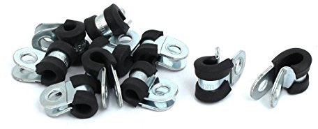 sourcing map 10 Stk 6mm Dmr. Gummi Gefüttert R Form Verzinkt Rohrclip Kabelklemme de