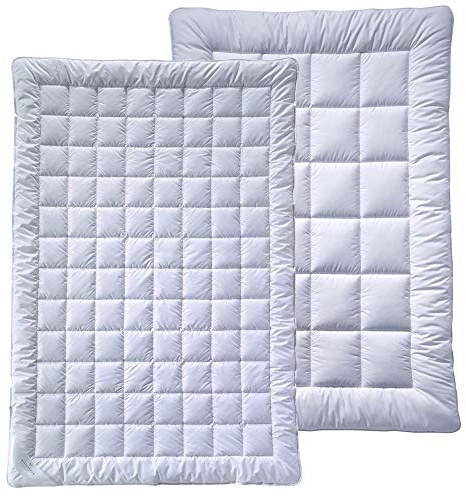billerbeck Bettdecke S20 DUETT – 4-Jahreszeitendecke – 155 x 220 cm – leichte Sommerdecke + Übergangsdecke, AIRFILL® - Hohlfaser-Füllung, Weiß