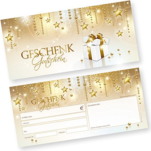 tatmotive Geschenkgutscheine Weihnachten Stardreams (100 Stück) Gutscheine Weihnachten Gutscheinkarten für Kunden für Firma Gewerbe