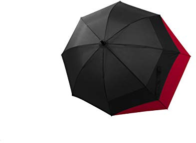Doppler Stockschirm Fiber Long AC Move - Black-Red