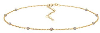 Elli Collier Chaîne à pois pour dames Balles de Labradorite Boho 925 Argent