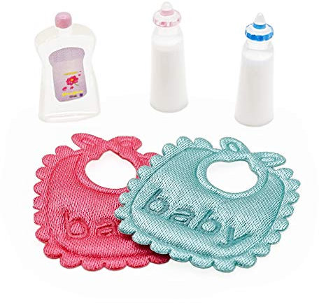 Odoria 1/12 Miniatur Babyflaschen Lätzchen Shampoo Puppenhaus Zubehör