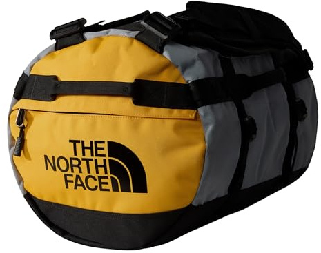 The North Face - Gilman Duffel Bag - Sport- und Turnbeutel mit Schulterriemen - Faltbare Reisetasche - TNF Black/Mid Grey/Yellow, S, 50L