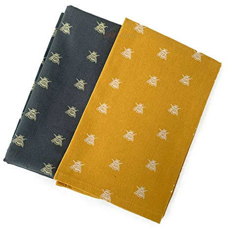 Darthome Ltd Ulster Weavers Bees Kitchen Cotton Hand Dry Tea Towel Double Oven Glove Pack Set