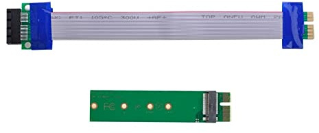 cablecc NGFF M-Key NVME AHCI SSD zu PCI-E 3.0 1x x1 Vertikaler Adapter mit Verlängerungskabel Stecker auf Buchse