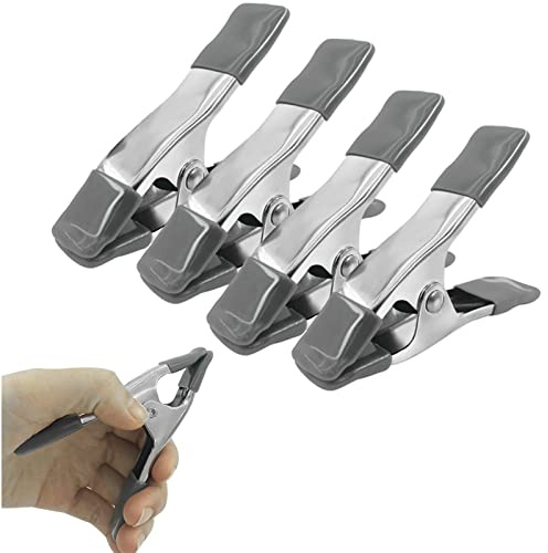 Saycker 4-Pcs Spring Clamp Heavy Duty Metal Spring Clamp - Jaw Opening for Wood Working, DIY, Photo Studio Backdrops Backgrounds