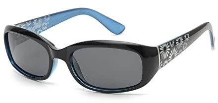 GLINDAR Gafas de Sol Polarizadas para Mujer, Gafas de Sol Rectangulares para Conducir, Pescar, Ir de Compras, UV400 Negro Azul