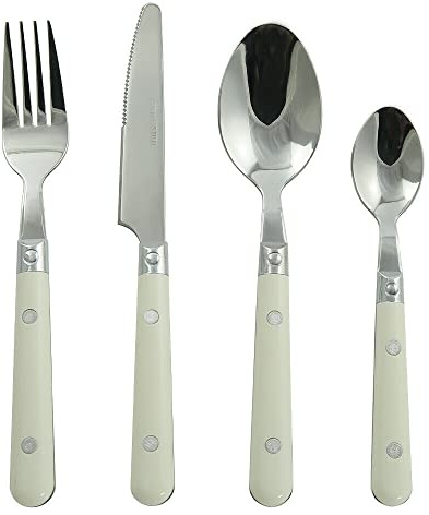 Vision4ever Stainless Steel Cutlery Set Cream 16pc Essentials Useful for Every Home