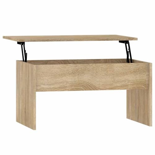 vidaXL Couchtisch Höhenverstellbar Kaffeetisch Beistelltisch Wohnzimmertisch Sofatisch mit Stauraum Sonoma-Eiche 80x50,5x41,5cm Holzwerkstoff