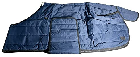HARICSET Weidedecke Winterdecke Pferd Abschwitzdecke Pferd Gepolstert Weich Bequem Ideal für Boxen Widerstandsfähig mit Verstärkten Nylonkanten Ohne Baumwolle(Size:175cm(69in),Color:Marine)