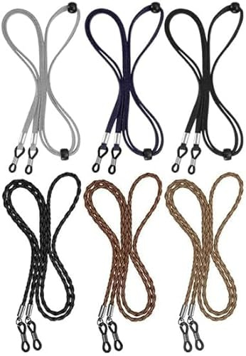 BILIONE Brillenband, 6 Stück Universal Brillenbänder, Einstellbarer Brille Cord, Brillenbänder für Damen und Herren, für Sport Brillen und Sonnenbrillen (Dunkel)