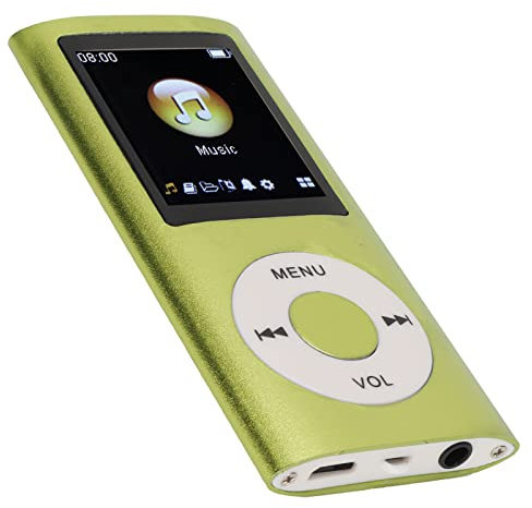 Heayzoki Lecteur MP4, Lecteur MP3, Lecteur de Musique Portable, Son sans Perte, écran LCD Fin de 1,8 Pouces Prenant en Charge jusqu'à 64 Go de Carte Mémoire SD (Vert)