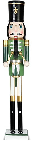 KI Store 120 cm Weihnachten Nussknacker Lebensgröße Groß XXL Holz Nussknacker Figur Weihnachtsdekoration (Grün Soldier)