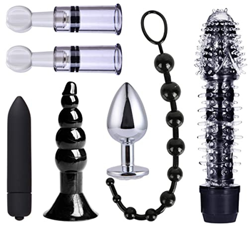 Silikon Analplug 6 Stück Mit Nippelsauger Anal Butt Plug Dildo Tragen außen Fetisch Masturbation Bondage SM Sexspielzeug für Männer Frauen Paare Anfänger Profi-nutzer