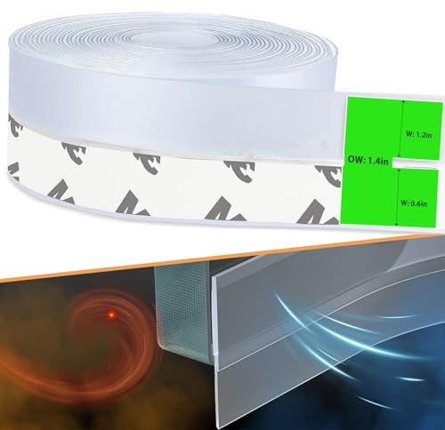 Porte interne paraspifferi – striscia in silicone trasparente adesiva, guarnizione porta/finestre, isolamento e tenuta d’aria, 35MM per fessure fino a 20MM (Trasparente)