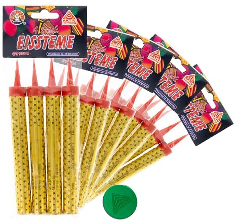 AKTIVHANDEL 20 Zaubersterne, Fontänen für Torten und Kuchen, für drinnen und draußen, Zimmerfontänen, 30 Sekunden Brenndauer, Kat F1 Feuerwerk inkl. Einkaufswagenchip