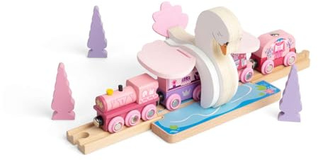 Bigjigs Rail Swan Tunnel - Wooden Trains, Trains For Toddlers, Pair With Bigjigs Fairy Train Set