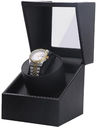 Uhrenbeweger Box Automatik Uhrenbeweger Watch Winder luxuriöser Uhrendreher Automatischer Uhrenbeweger 1 Uhr leise Uhren Bewegungsgerät Uhrenbeweger für Automatikuhr Batteriebetrieben oder Netzteil