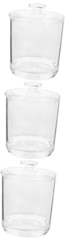 Cabilock 3 Piezas Tarro de almacenamiento multiusos bote transparente contenedor de hisopos de algodón frascos de boticario botes de acrílico con tapas herméticas tarro de té de acrílico
