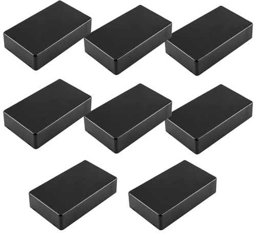 Wasserdichte Anschlussdose, Kunststoff-Elektronikgehäuse, elektronische Projektbox, Anschlussdose für DIY-Stromanschlussdose, 100 x 60 x 25 mm, 8 Stück, schwarz
