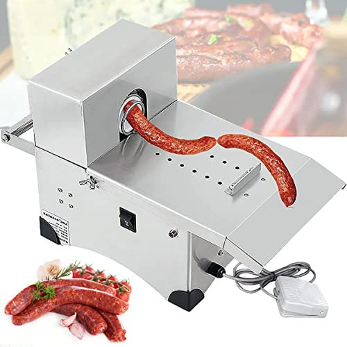 XNZJHPP Electric Sausage Tying Knotting Machine,Sausage Linker Binding Machine W/Foot switch,Sausage Stuffer,200W Automatic,Max Diameter 50mm