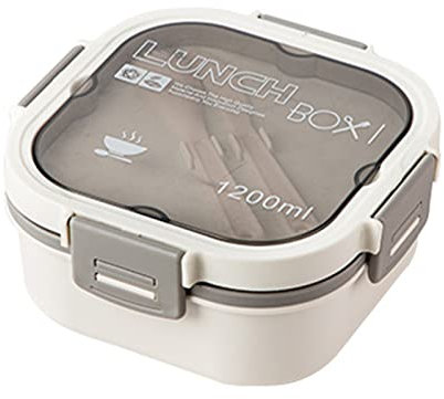 Fockety Contenitore di Plastica per il Pranzo 'insalata, Contenitore Portatile per il Pranzo 'insalata 2 Strati con Protezione da Troppopieno per gli Impiegati (Bianco, 1200 ml)