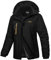 Libin Skijacke Damen Winter Gefüttert Warme Übergangsjacke Wanderjacke Damen Wasserdicht Atmungsaktiv Outdoor Jacken Für Damen Sportjacke Funktionsjacke mit Abnehmbarer Kapuze Schwarz, XXL